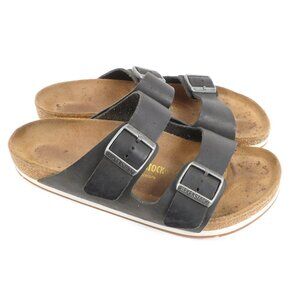 Birkenstock Arizona Sandals Black Leather 2-Strap Unisex Size 41 (US 10 W / 8 M)